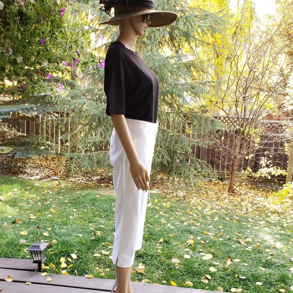 (3 for $30) LAUNDRY by SHELLI SEGAL, White cropped boyfriend style khakis - Picture 12 of 12